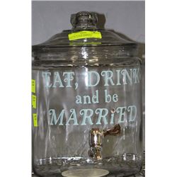EAT DRINK & BE MARRIED 2 GALLON DRINK DISPENSER