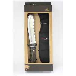 OLMPIA 30287PKH WOOD HANDLE HUNTING KNIVE WITH