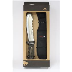 OLMPIA 30287PKH WOOD HANDLE HUNTING KNIVE WITH