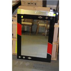 RED AND BLACK BATHROOM MIRROR