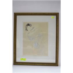 FRAMED PRINT OF RODIN'S "FEMME VETUE"