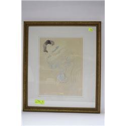 FRAMED PRINT OF RODIN'S "FEMME VETUE"