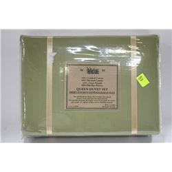 GREEN 600 THREAD COUNT DUVET SET