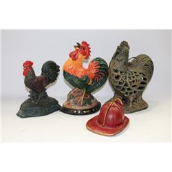 SMALL TRAY OF CAST IRON ORNAMENTS