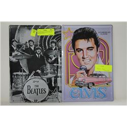 2 COLLECTIBLE SIGNS ELVIS AND THE BEATLES X 2