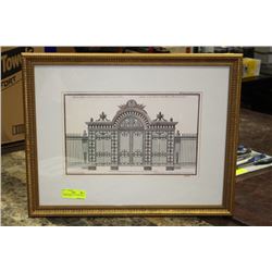 FRAMED PRINT OF DE NEUFFORGE'S "PALACE GATE"