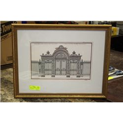 FRAMED PRINT OF DE NEUFFORGE'S "PALACE GATE"