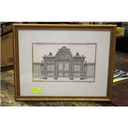 FRAMED PRINT OF DE NEUFFORGE'S "PALACE GATE"
