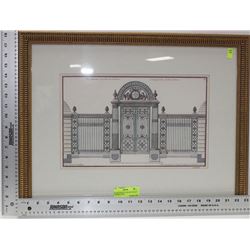 FRAMED PRINT OF DE NEUFFORGE'S "GARDEN GATE"