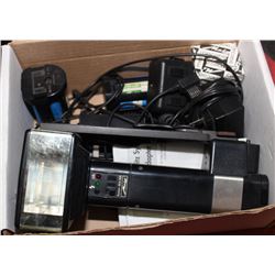 BOX AND BAG WITH OLD CAMERAS