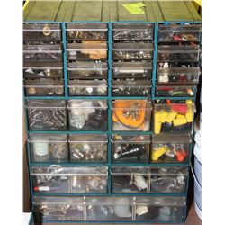 TOOL ORGANIZER PACKED FULL OF NUTS, BOLTS, ETC