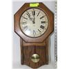 Image 1 : WOODEN HANGING WALL CLOCK