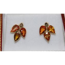 #41 14K GOLD SAPPHIRE & DIAMOND EARRINGS