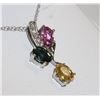 Image 2 : #27 14K WHITE GOLD MULTI-COLOURED SAPPHIRE AND
