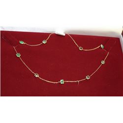 #38 10K YELLOW GOLD EMERALD NECKLACE