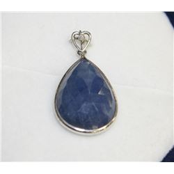 #8 14K WHITE GOLD SAPPHIRE DIAMOND PENDANT