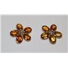 Image 1 : #46 14K YELLOW GOLD SAPPHIRE & DIAMOND EARRINGS