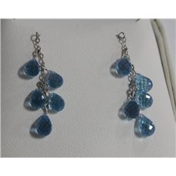 #28 14K WHITE GOLD TOPAZ DROP EARRINGS