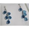 Image 2 : #28 14K WHITE GOLD TOPAZ DROP EARRINGS