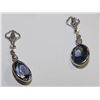 Image 2 : #23 14K WHITE GOLD DIAMOND GEMSTONE EARRINGS