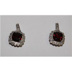 #19 925 SILVER DIAMOND GEMSTONE EARRINGS