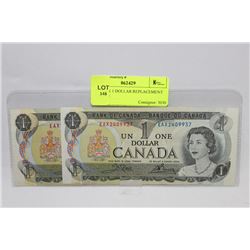 1973 EAX 1 DOLLAR REPLACEMENT NOTE X2