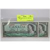 Image 1 : 1954 CONSECUTIVE S/N 1 DOLLAR NOTES X2