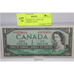 1954 ASTERISK AY 1 DOLLAR REPLACEMENT NOTE