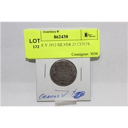 GEORGE V 1912 SILVER 25 CENTS