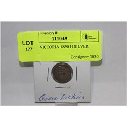 QUEEN VICTORIA 1890 H SILVER NICKEL