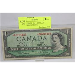 1954 ASTERISK BM 1 DOLLAR REPLACEMENT NOTE