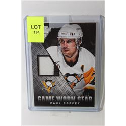 PAUL COFFEY GAME WORN JERSEY CARD
