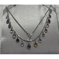 #1 925 STERLING SILVER MULTI-COLOURED STONE