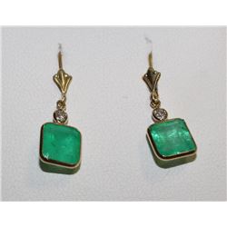 #10 14K YELLOW GOLD DIAMOND GEMSTONE EARRINGS