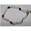 Image 2 : #15 14K GOLD RUBY & CULTURED PEARL BRACELET