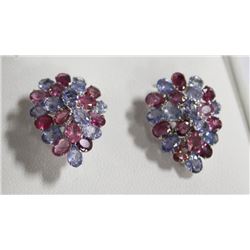 #16 925 STERLING SILVER BLUE SAPPHIRE & RUBY STONE