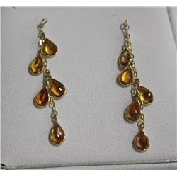 #24 14K YELLOW GOLD SAPPHIRE EARRINGS
