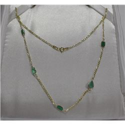 #36 10K YELLOW GOLD EMERALD NECKLACE