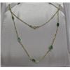 Image 1 : #36 10K YELLOW GOLD EMERALD NECKLACE