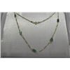 Image 2 : #36 10K YELLOW GOLD EMERALD NECKLACE