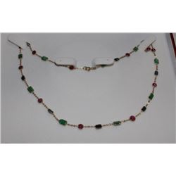 #13 14K YELLOW GOLD GEMSTONE NECKLACE