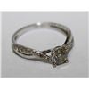 Image 1 : 14KT WHITE GOLD DIAMOND RING - .51CT CENTER STONE