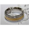 Image 1 : TWO TONE 14KT GOLD PLATED STAINLESS STEEL RING