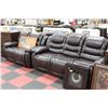 Image 4 : NEW CHOCOLATE BROWN LEATHER RECLINING SOFA AND