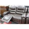 Image 5 : NEW CHOCOLATE BROWN LEATHER RECLINING SOFA AND