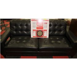 BLACK LEATHER DESIGNER SOFA