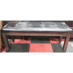 SHOWHOME WOOD AND LEATHERETTE STOOL