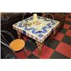 Image 2 : LARGE MEX TILE TABLE W/ 2 CHAIRS