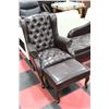 Image 2 : LEATHERETTE WINGBACK CHAIR & OTTOMAN
