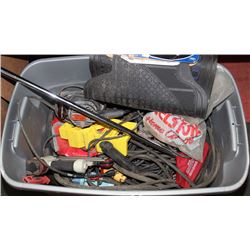 TOTE OF ASSORTED POWER TOOLS ETC.